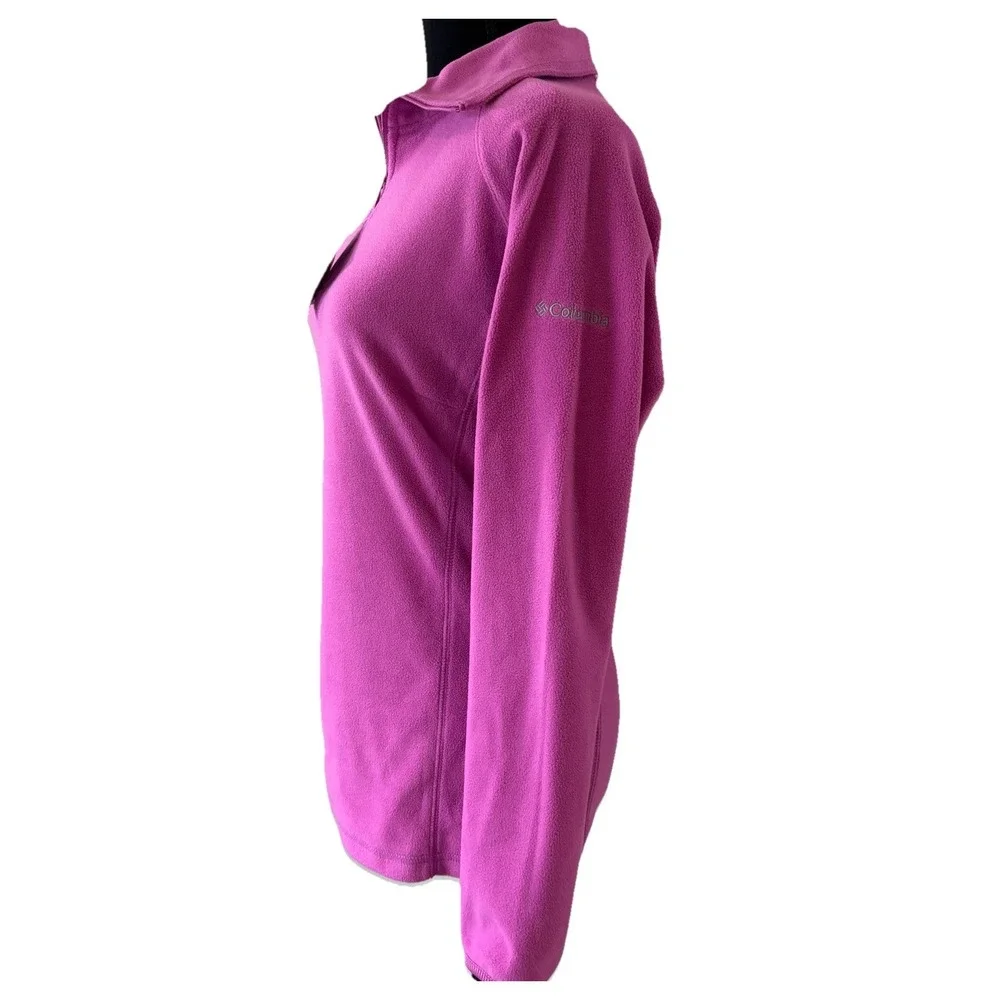 New Columbia Pink Quarter Zip Fleece Pullover Soft Warm Lightweight Size Small - Picture 5 of 10